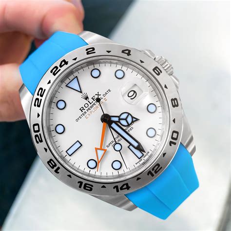 rolex explorer blue strap.